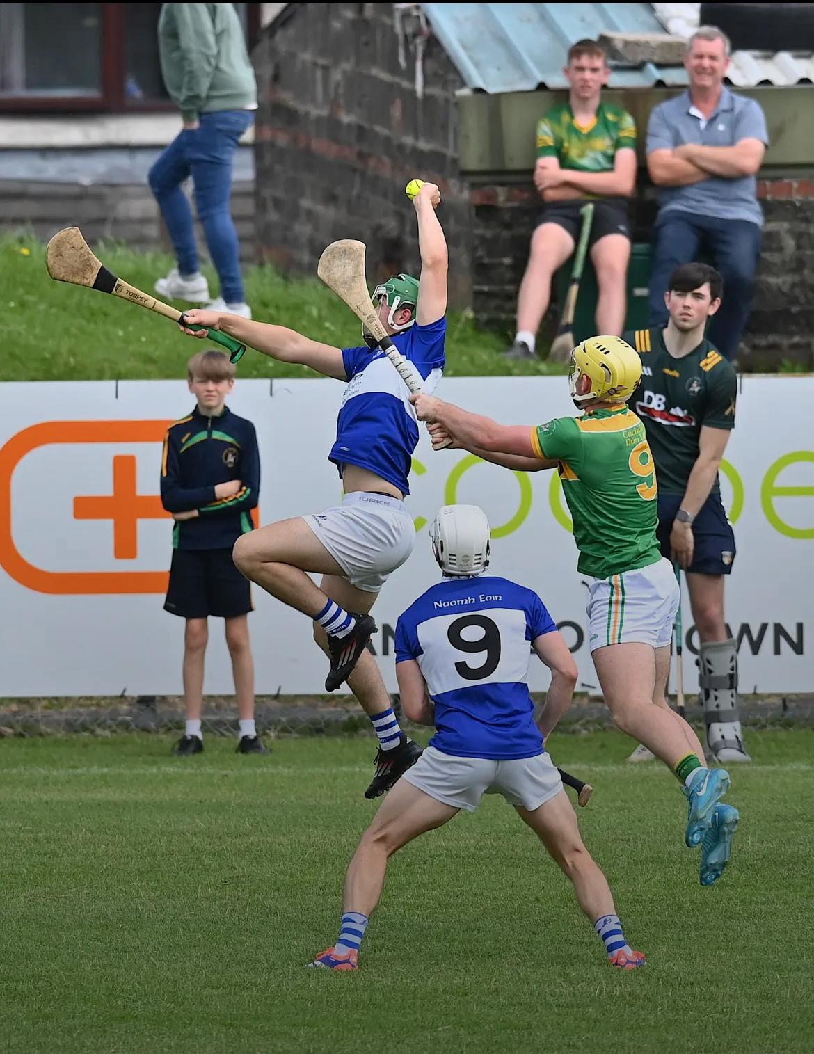 HEATED: Tempers flared in the closing stages as Dunloy sealed victory