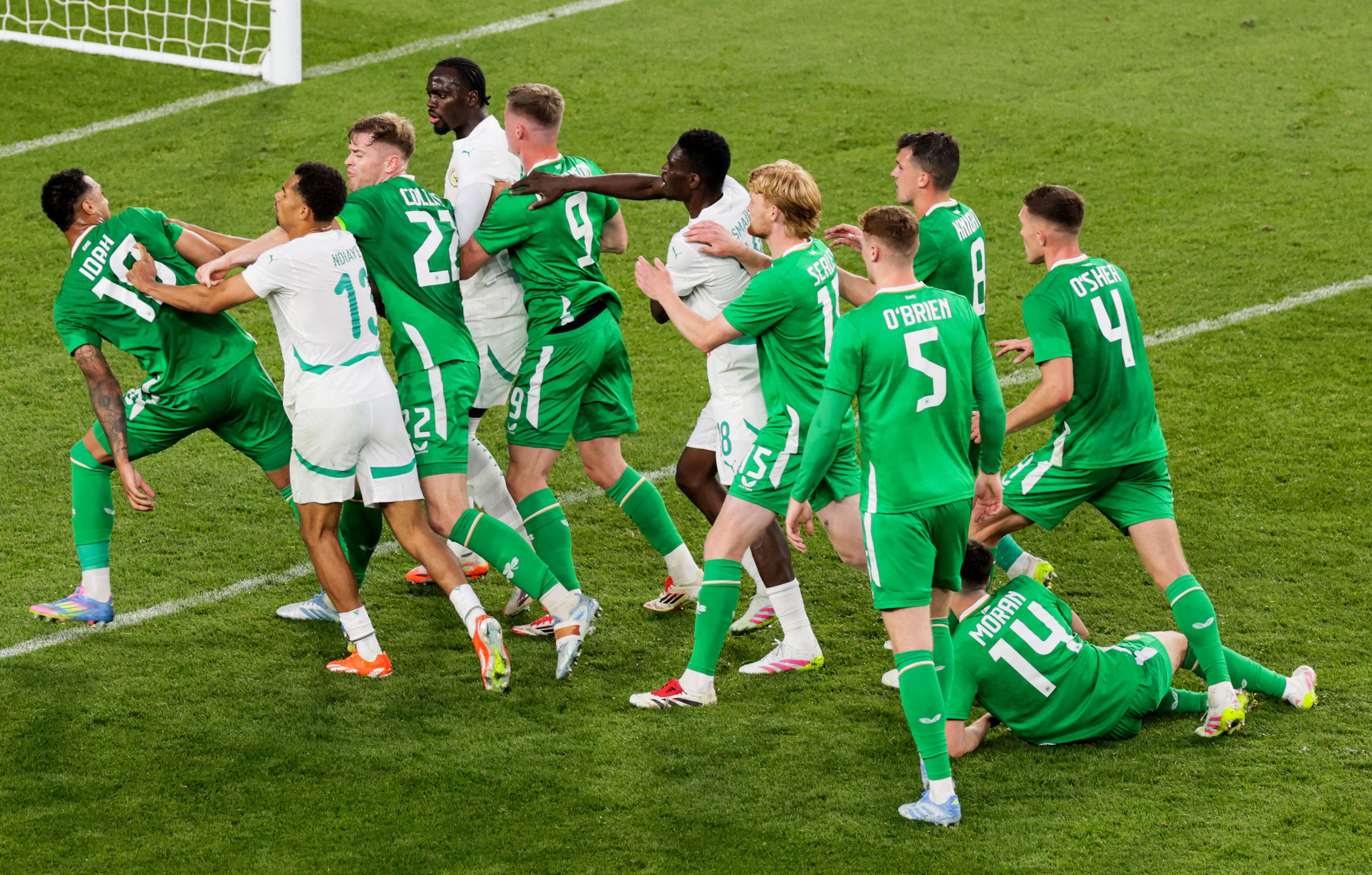 Tempers flared as the game drew to a close (INPHO)