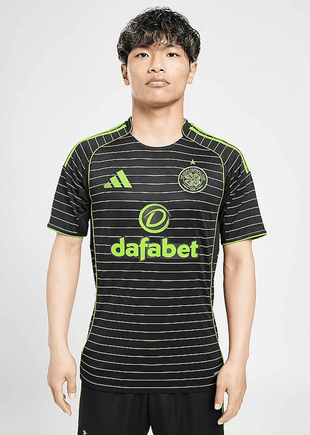 MIXED REACTION: Reo Hatate in the new Celtic away top that has divided fans