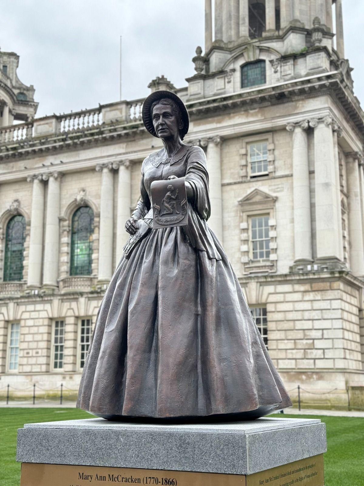 The statue in the grounds of Belfast City Hall