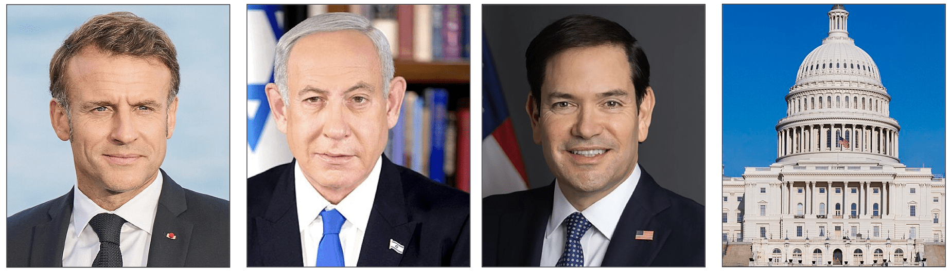 BALANCING ACT: The 25-second report contained quotes from Emmanuel Macron, Benjamin Netanyahu, Marco Rubio and... Washington