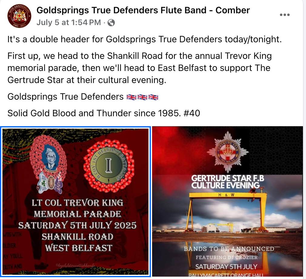 DAY OUT: Goldsprings True Defenders played at the Trevor King Memorial Parade