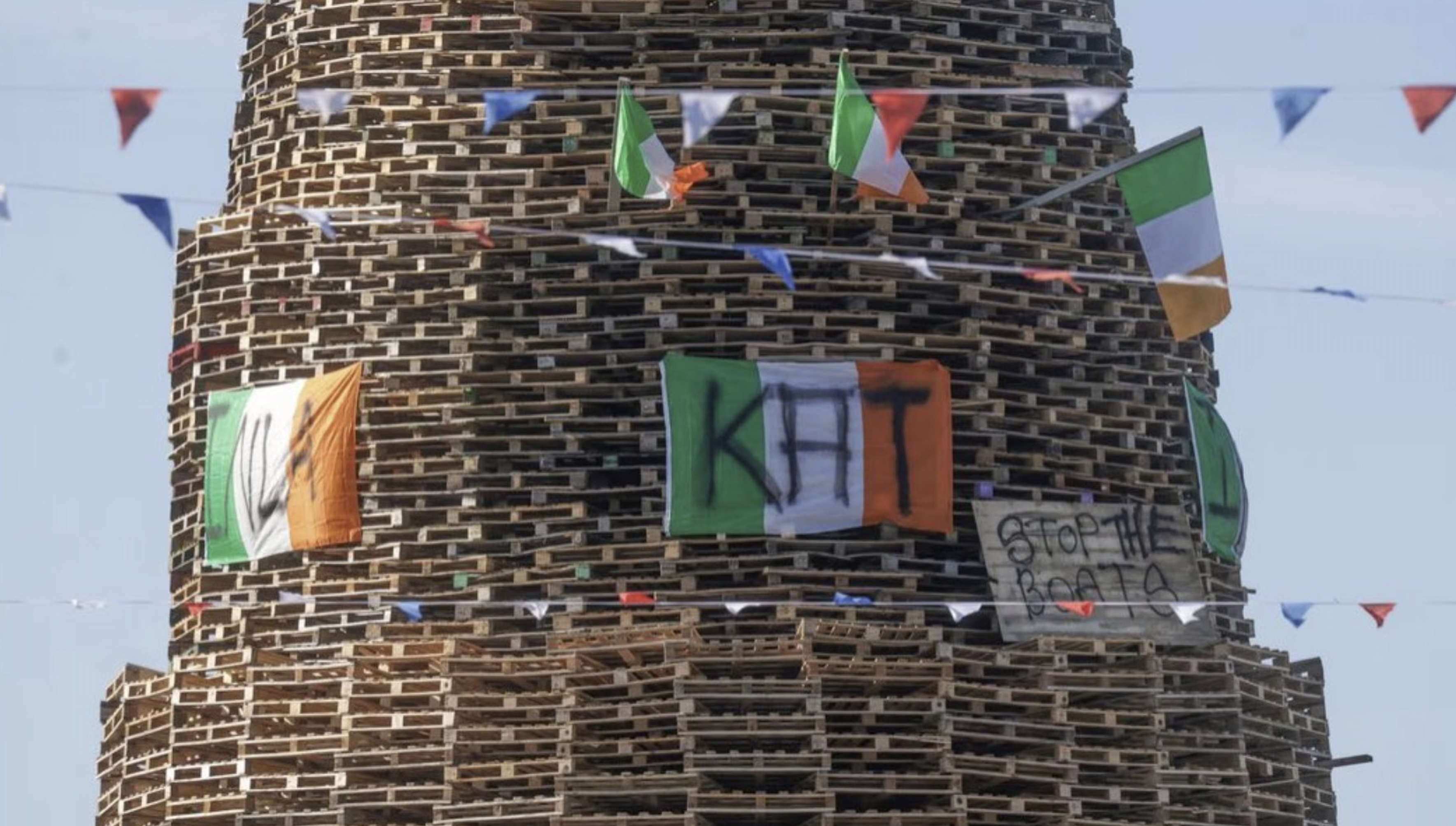 The Highfield bonfire spells it out