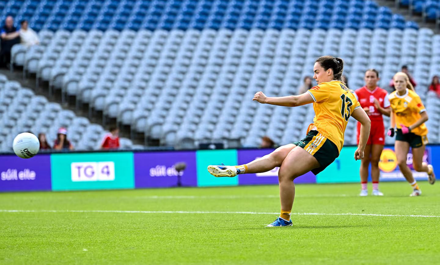 SPOT-KICK: Captain Bronagh Devlin dispatched a penalty early on for Antrim