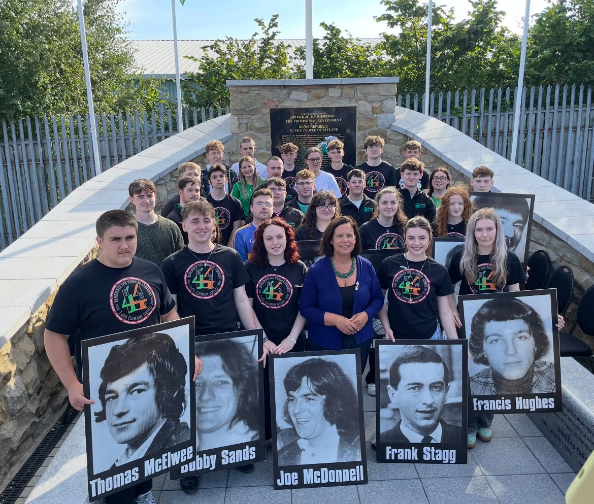 REMEMBRANCE: Mary Lou McDonald at the hunger strike commemoration with Ógra Shinn Féin