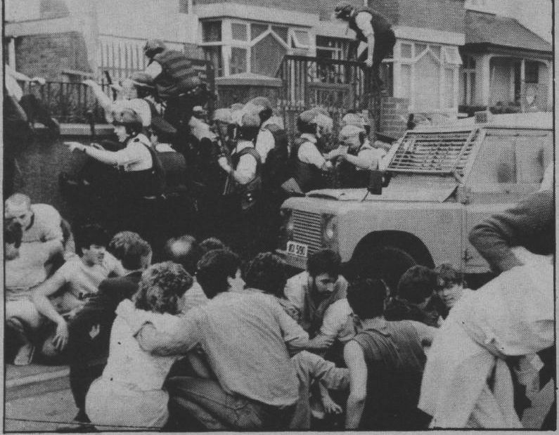 ATTACK: The RUC firing indiscriminately outside Connolly House in Andersonstown