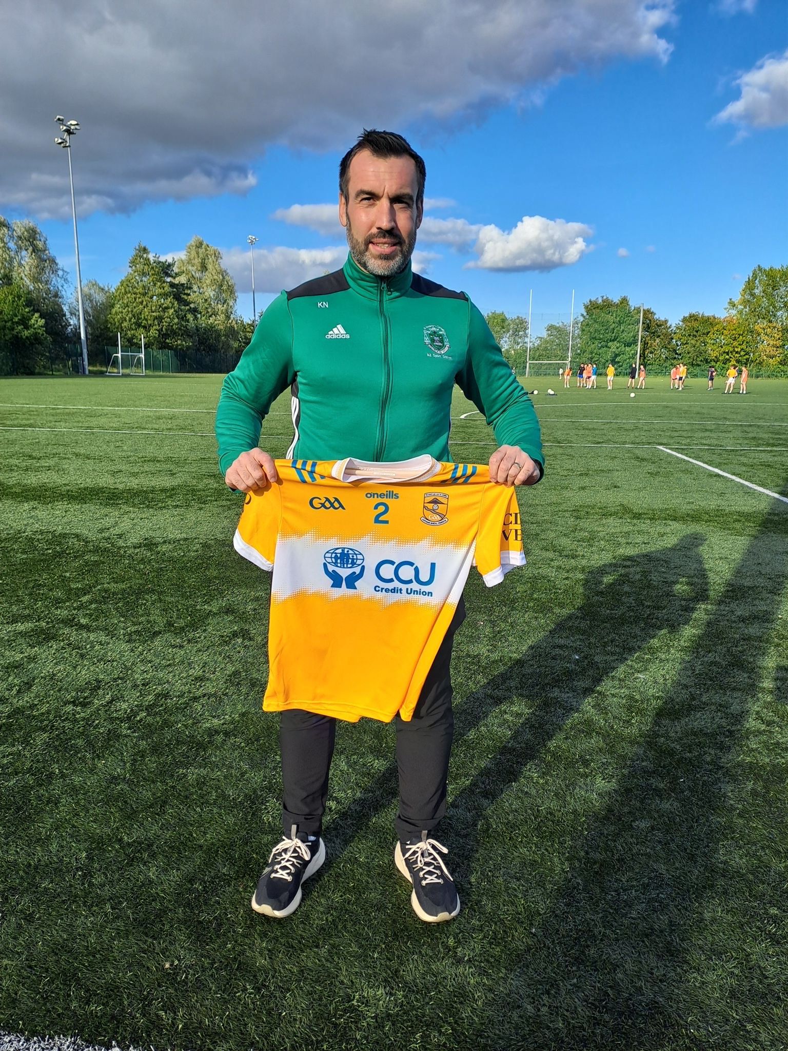 St Malachy's teacher and former Antrim star Kevin Niblock shows off the new jersey