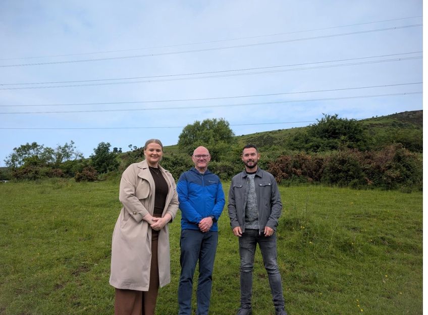 WELCOME: Aisling Reilly MLA, Paul Maskey MP and Councillor Michael Donnelly