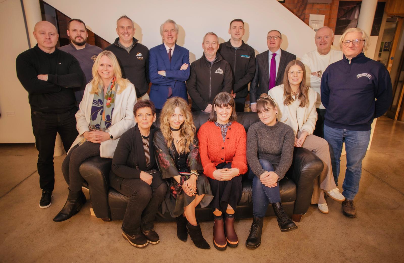 DRESSING UP: Attendees at the West Belfast Small Business Roundtable with fashion industry trailblazer Sara O'Neill