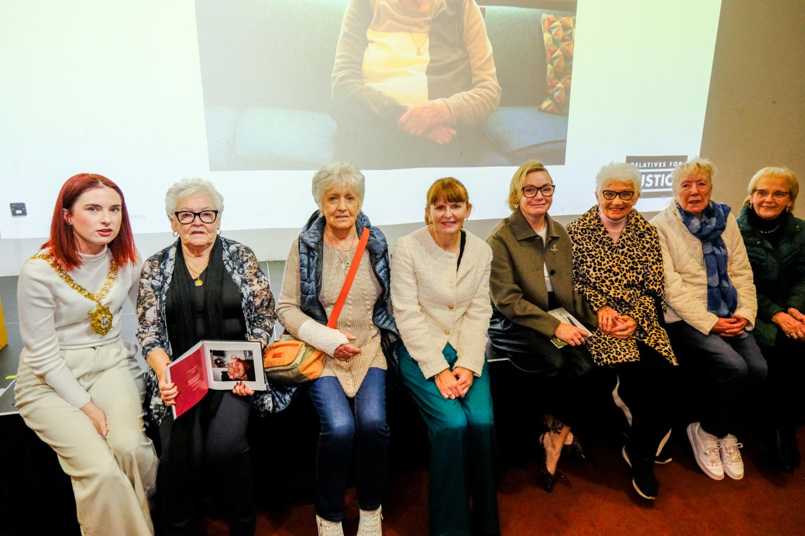 Lord Mayor Rois-Máire Donnelly and Minister Archibald with some of the women who feature in the book