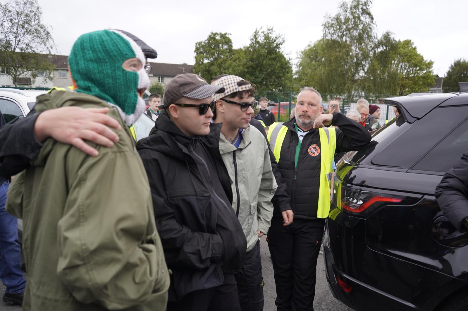 The lads posed for photos with fans during their visit