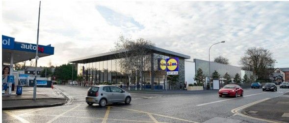 CGI image of the new Lidl store at Kingsway, Dunmurry.