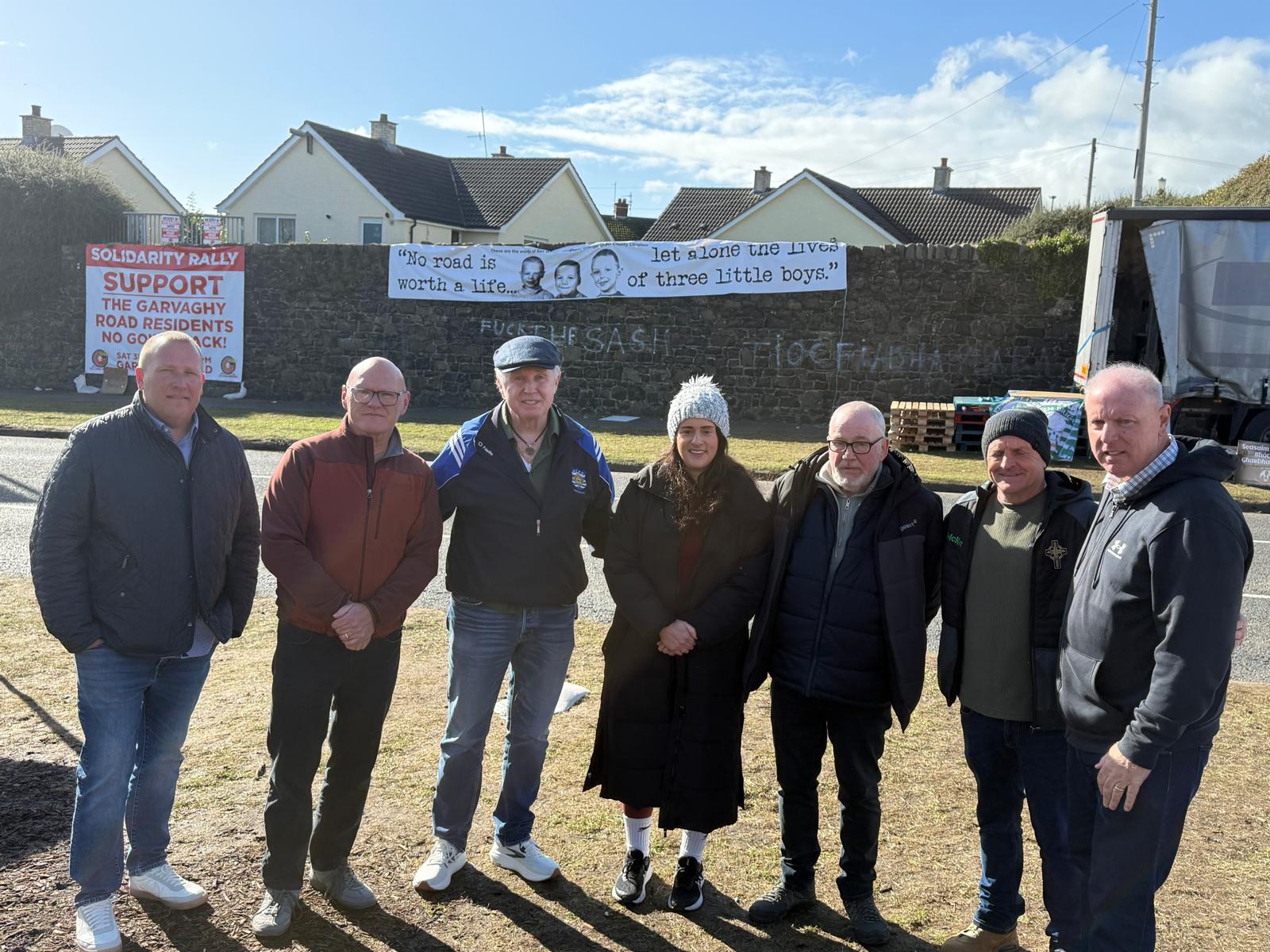 Senator Joe Cryan, right, on the Garvaghy Road