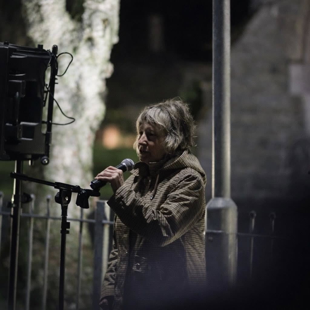 Pat's widow, Geraldine Finucane, speaking last night