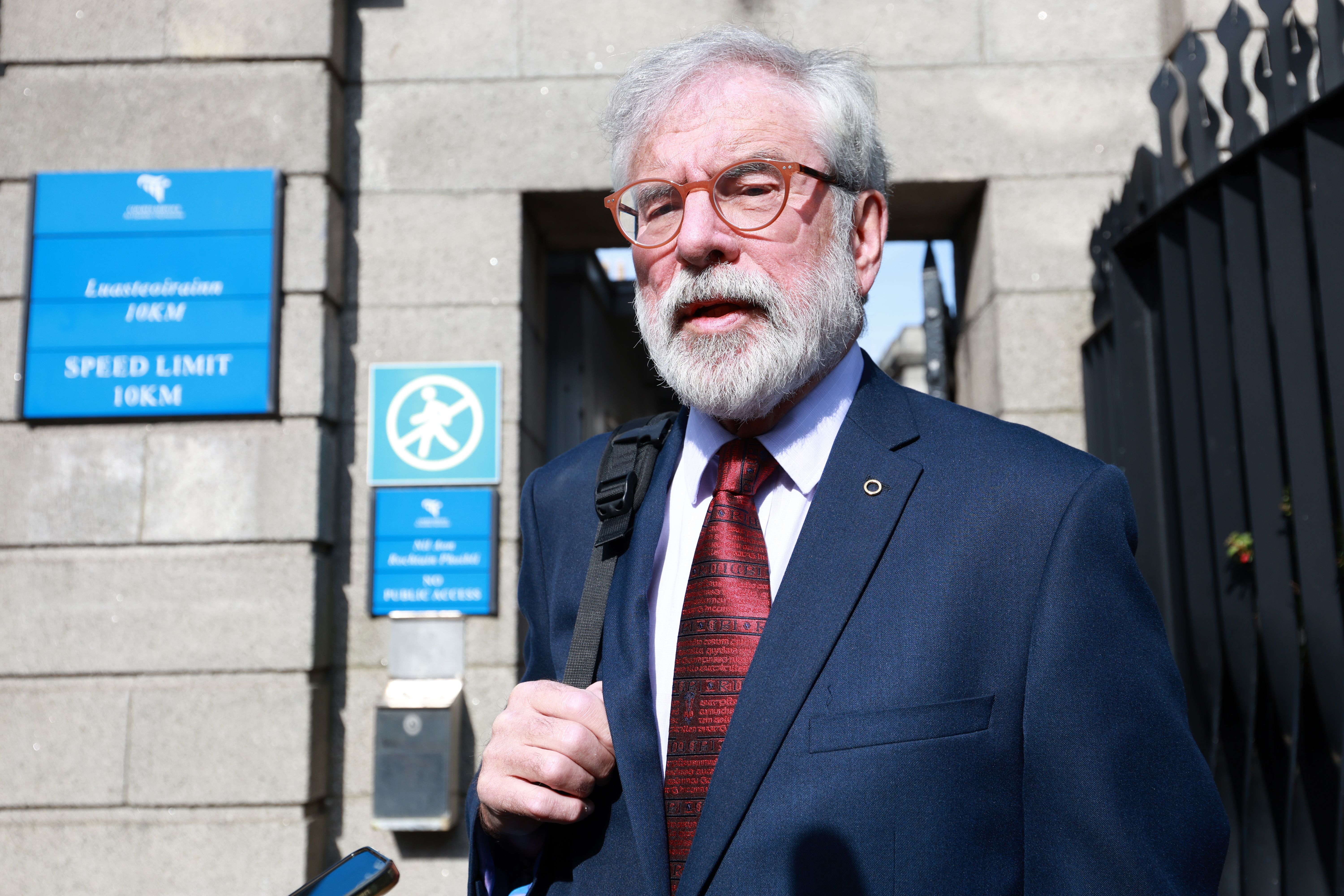 BACK IN COURT: Gerry Adams pictured in Dublin after his landmark libel win last May against the BBC