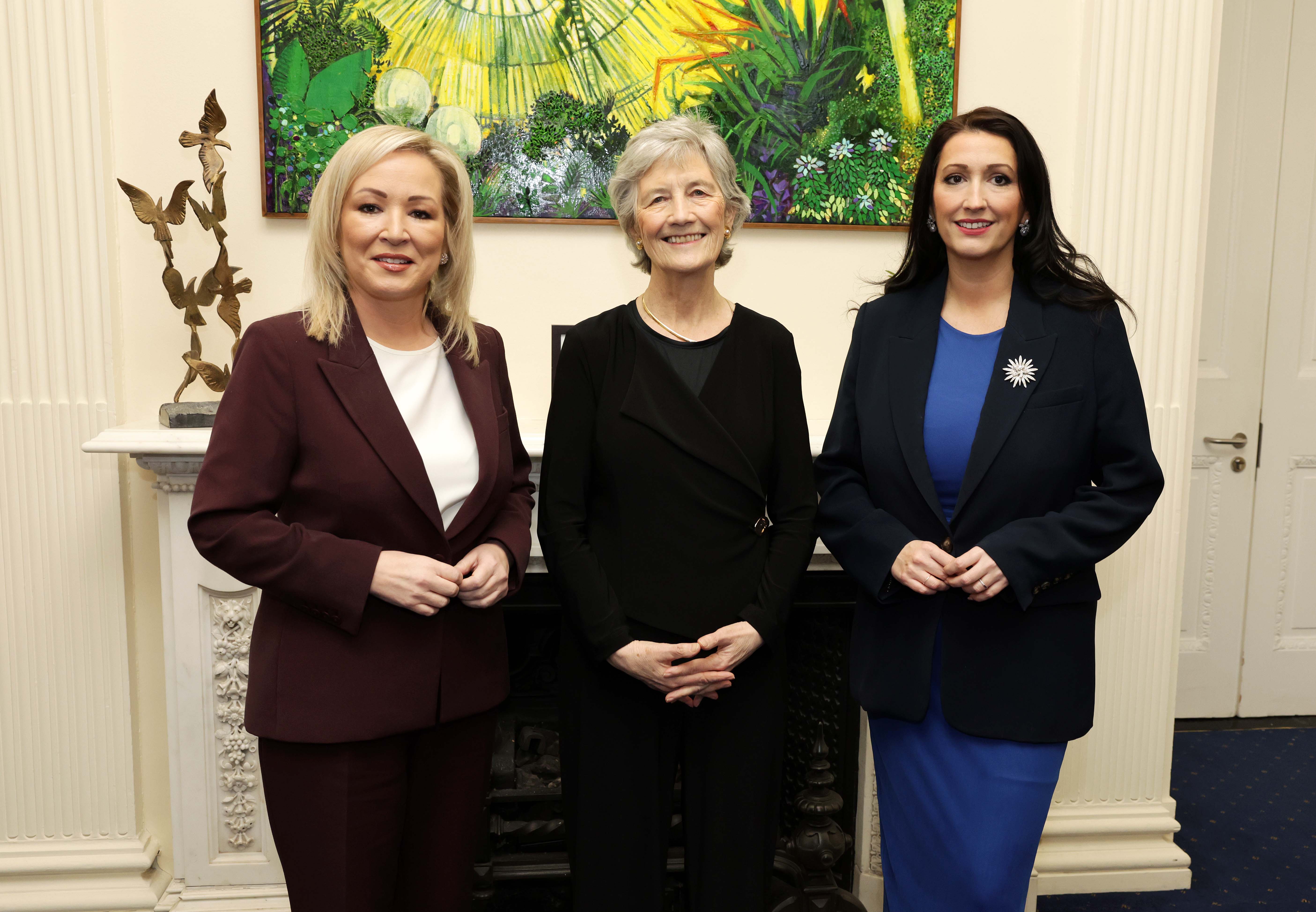The First Minister and deputy First Minister welcomed President Catherine Connolly to Stormont Castle