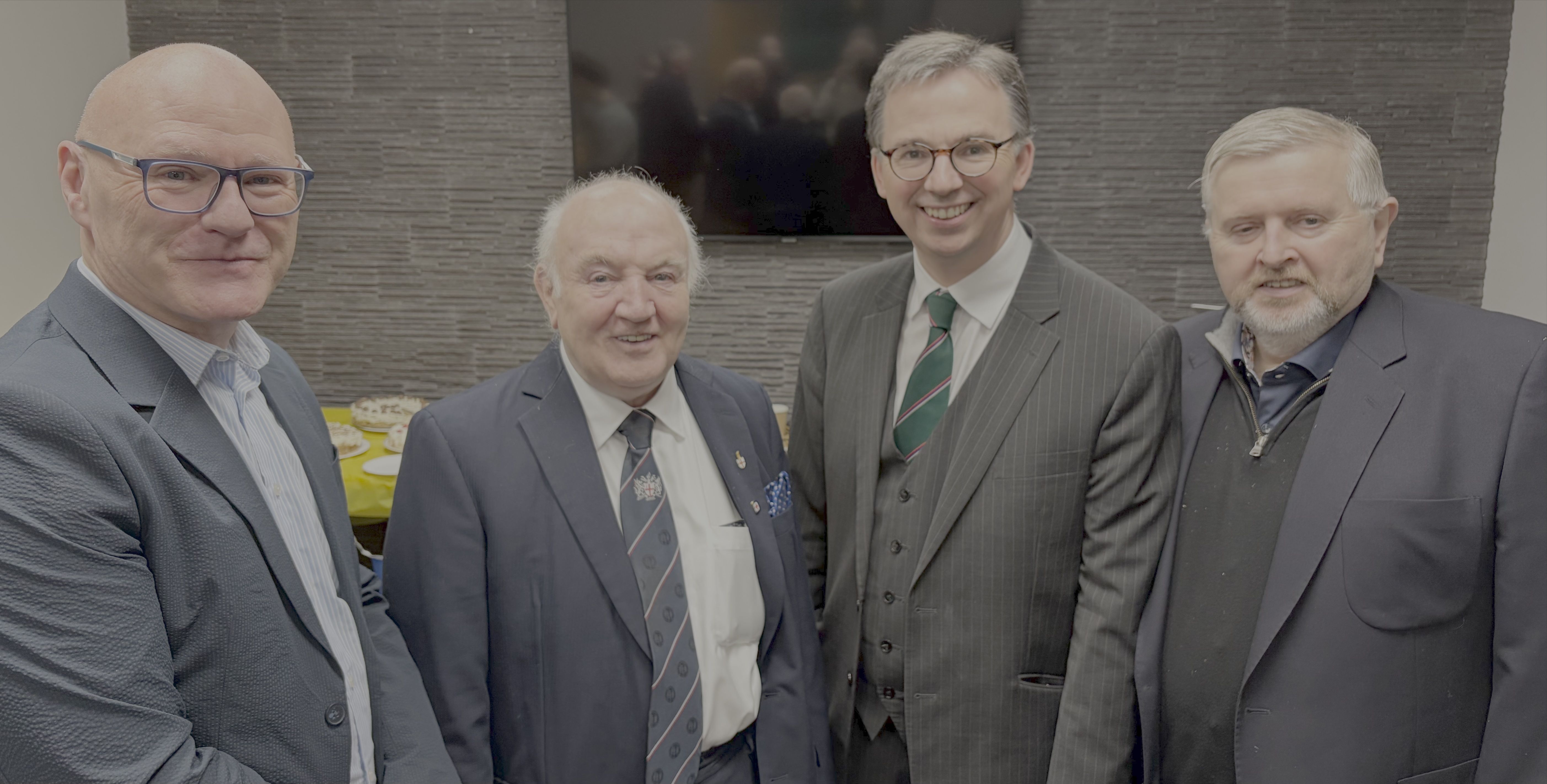 OFFERING: Paul Maskey MP, BioPax founder Terry Cross, Fr Gary Donegan and Church of Ireland minister Rev. Stanley Gamble