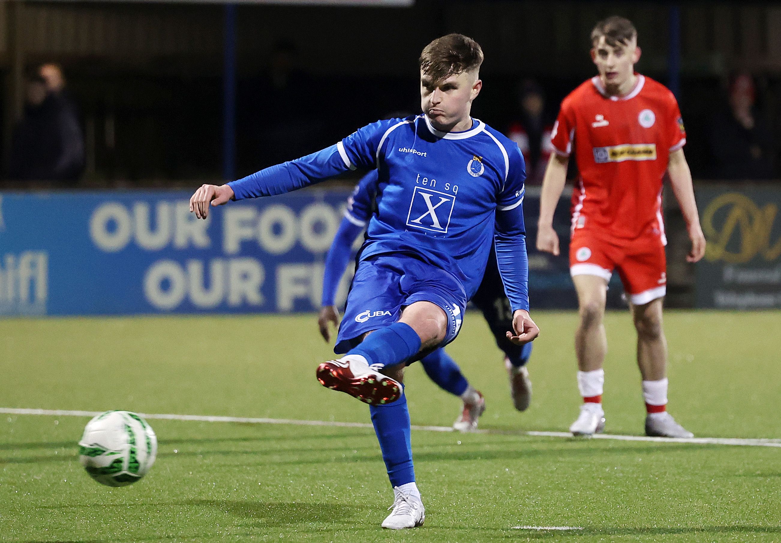 Adam Glenny's penalty saw Swifts edge the victory