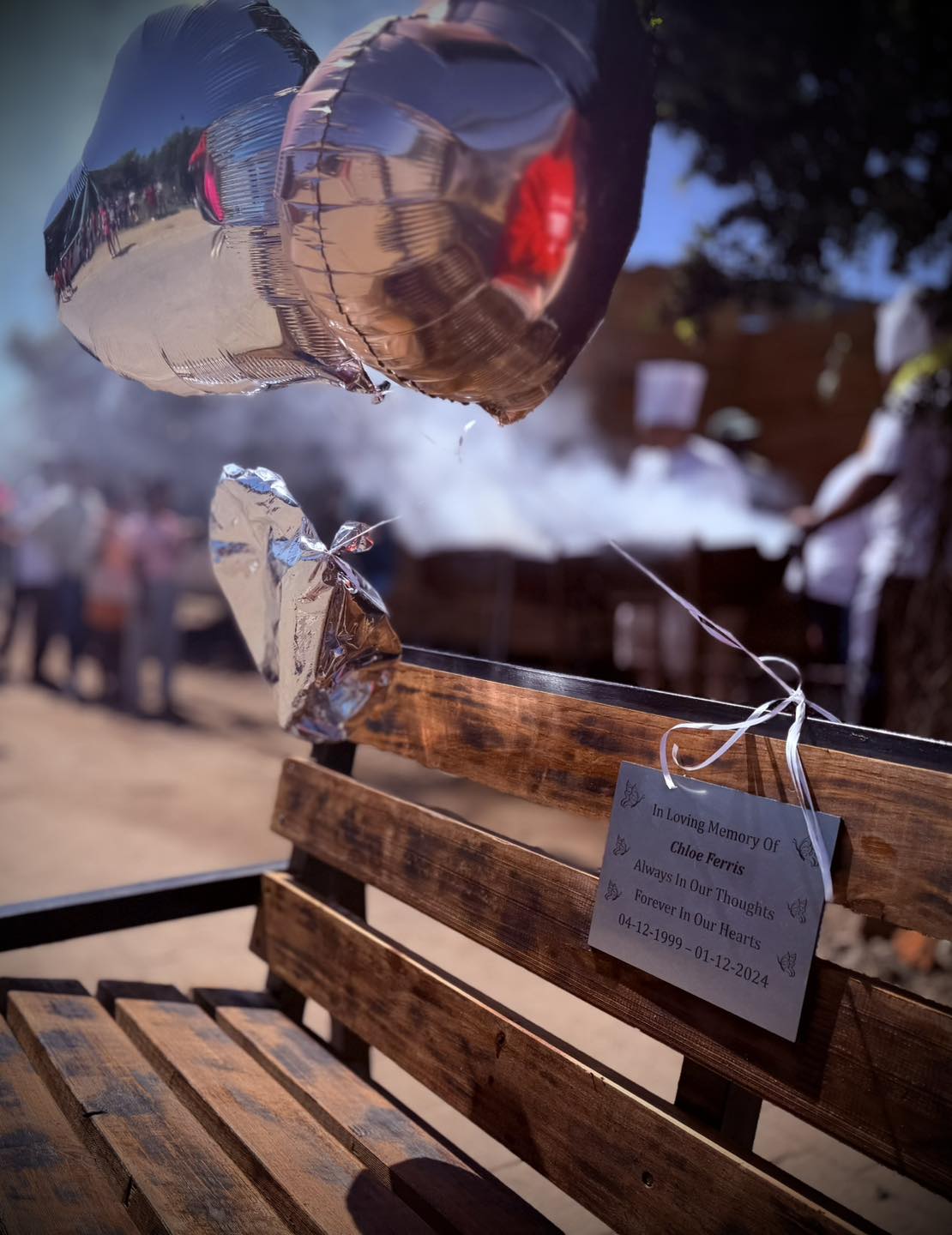 The bench dedicated to Chloe's memory
