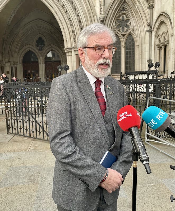MEDIA CALL: Gerry Adams at the Royal Courts