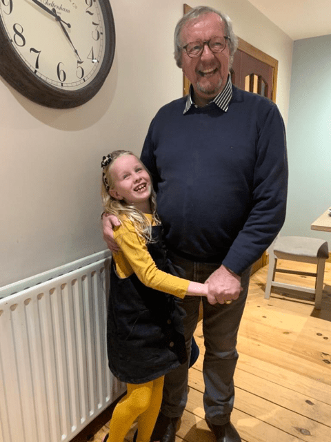 Catherine with her granda Peter
