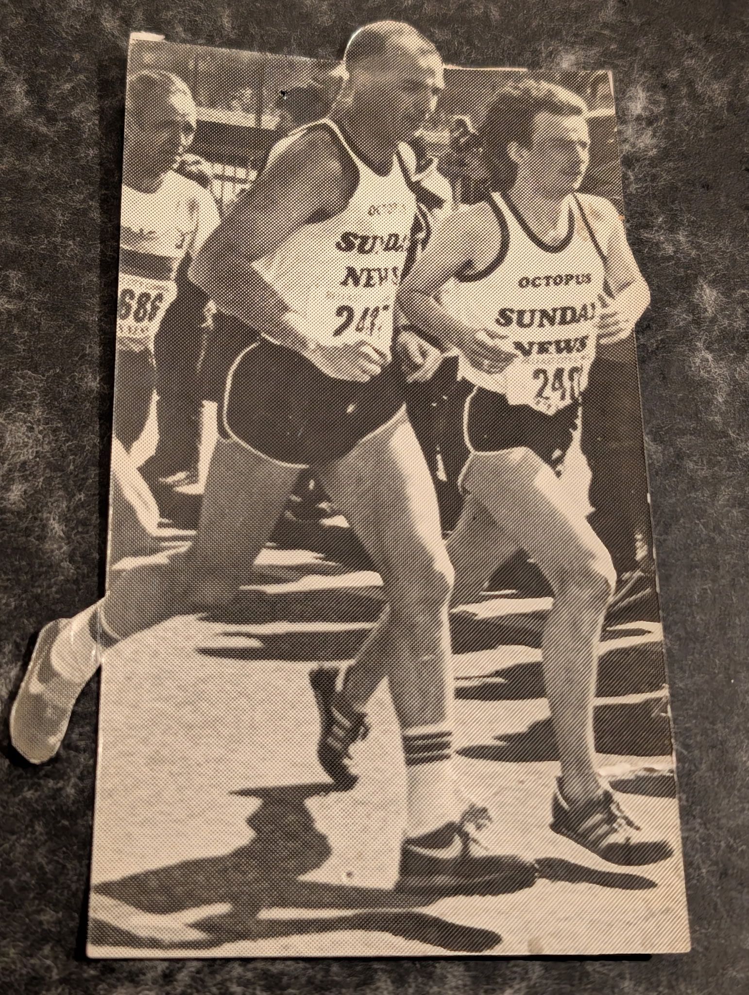 RAN A GOOD RACE: Jim McDowell (left) and Barney Rowan competing in the first Belfast marathon back in 1982