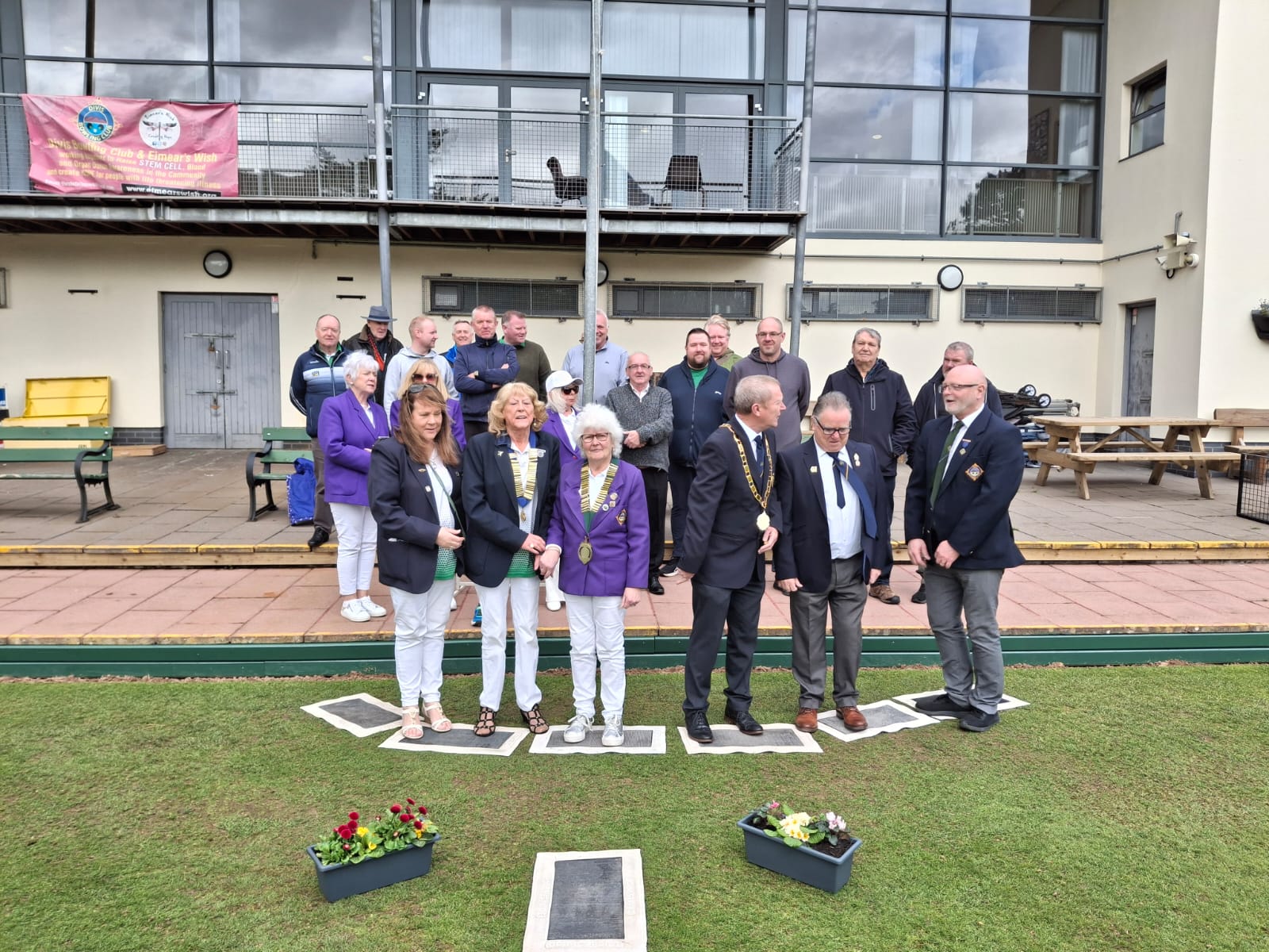 Members of the Falls Bowling committee stand with president Elsie Best