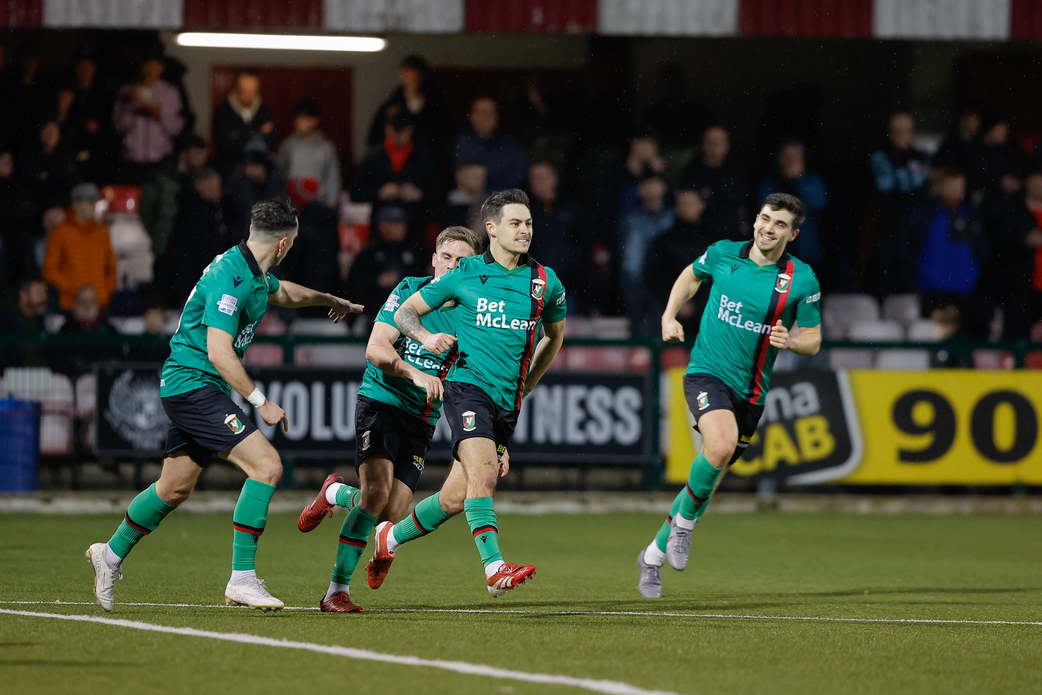 Jordan Stewart celebrates the opening goal