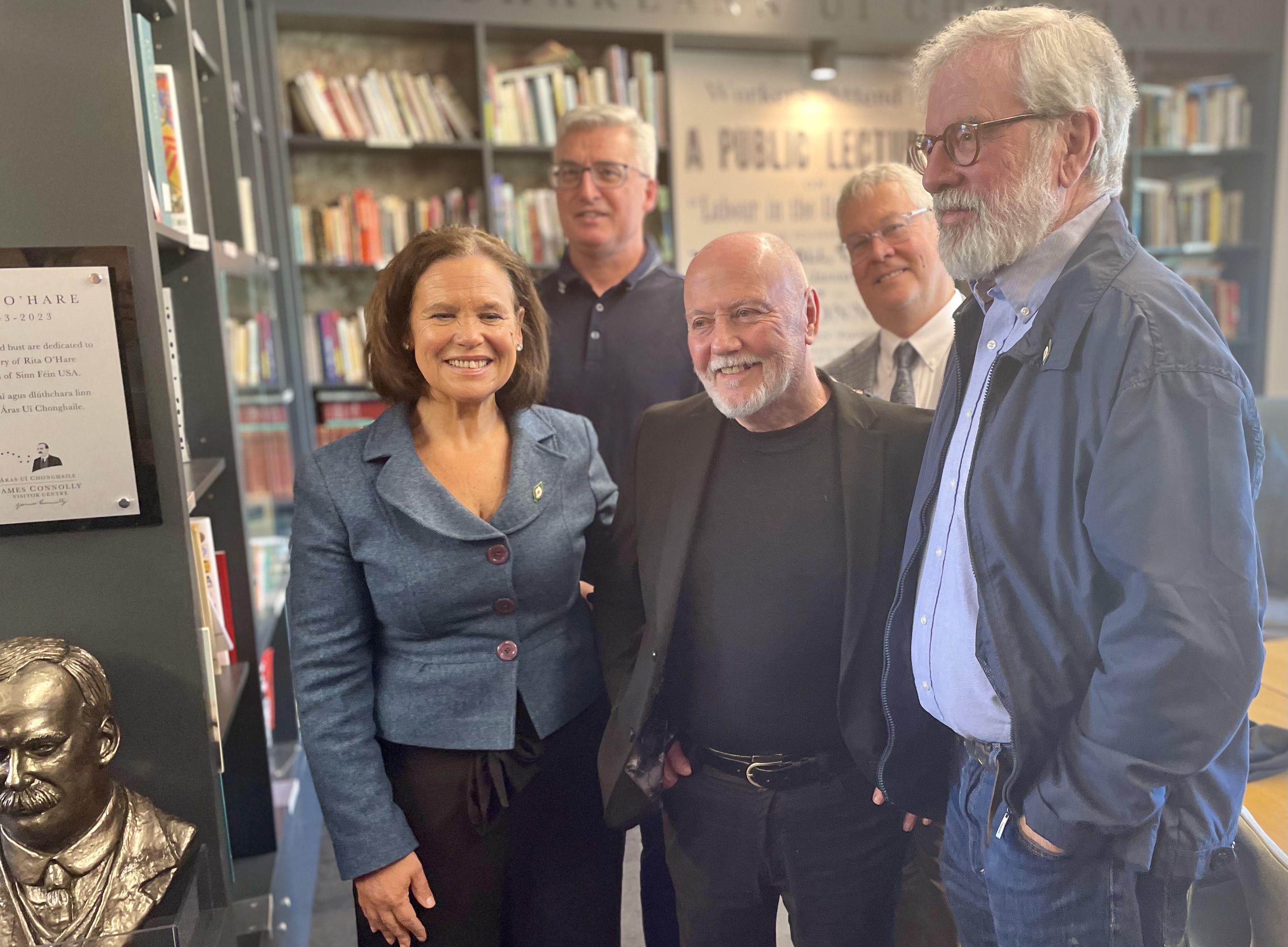 Mary Lou McDonald, Ciaran Quinn, Brendan Brownlee, Mark Guilfoyle and Gerry Adams