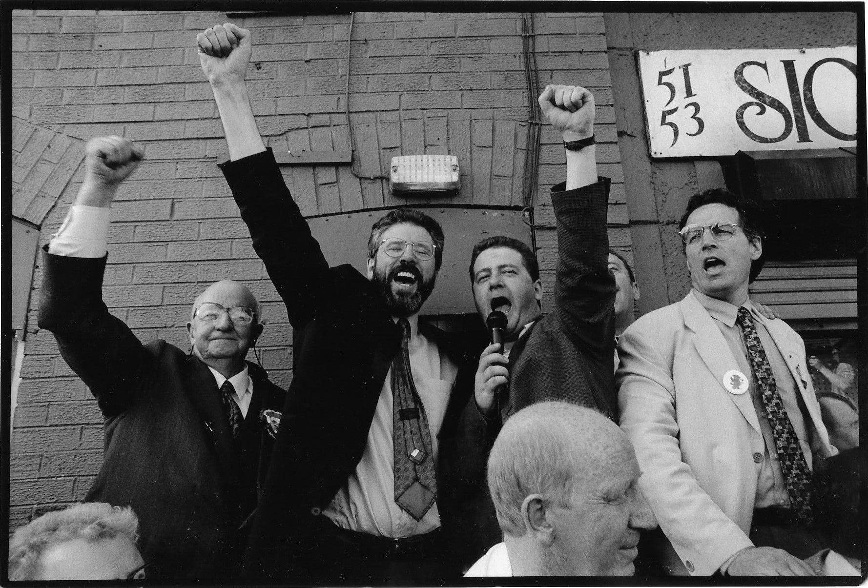 JOY: Joe Cahill, Gerry, Cruncher, Gerry Kelly and, front, Cleaky Clarke