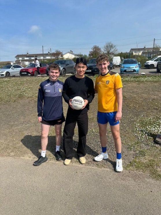 St Brigid’s players Barra Carlile and Conor Graham pictured with Yang