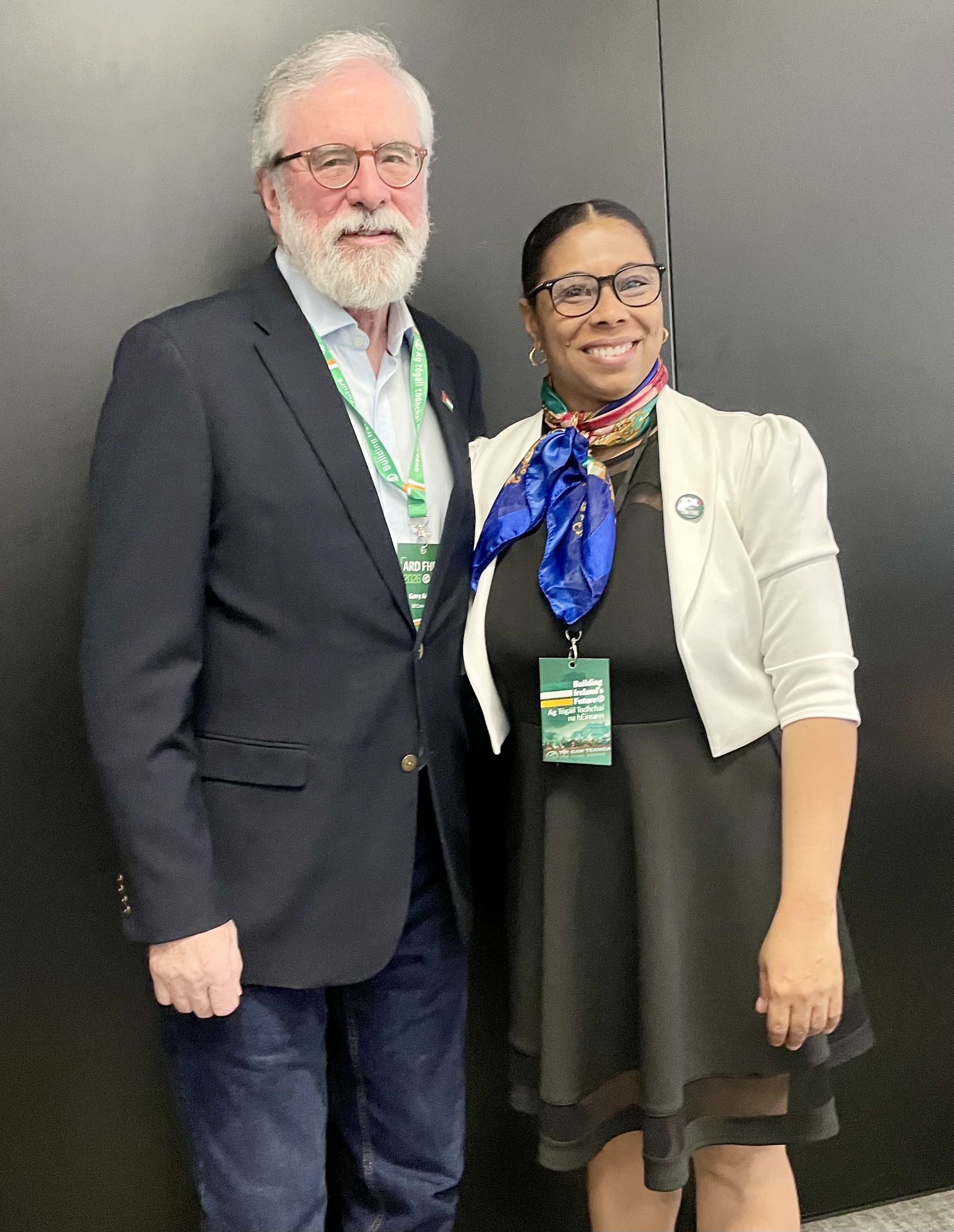 Gerry Adams with Cuban Ambassador Ismara Mercedes Vargas Walter