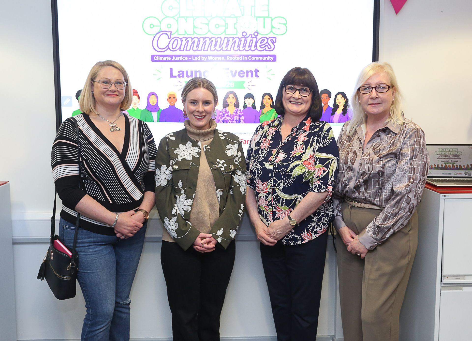 Fionnuala French (Board of Directors, Footprints Women's Centre), Alana Fisher (Chairperson, Footprints Women's Centre), Eileen Wilson (Sustainable Living Manager, Footprints Women's Centre) & Bernadette Donaghy (Board of Directors, Footprints Women's Centre)