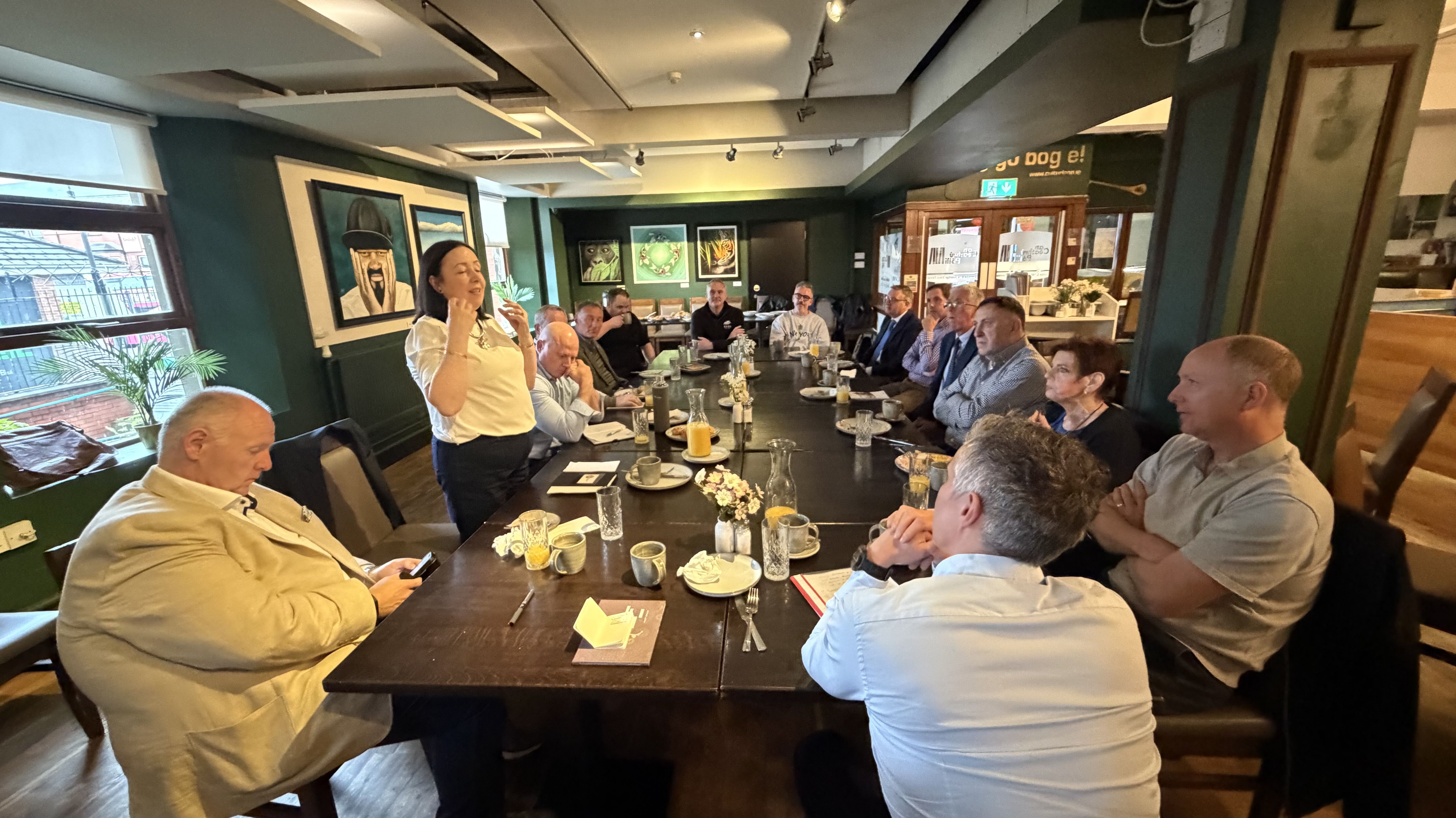 BIZ BUZZ: The West Belfast small business roundtable hears from Jo McAllister (standing)