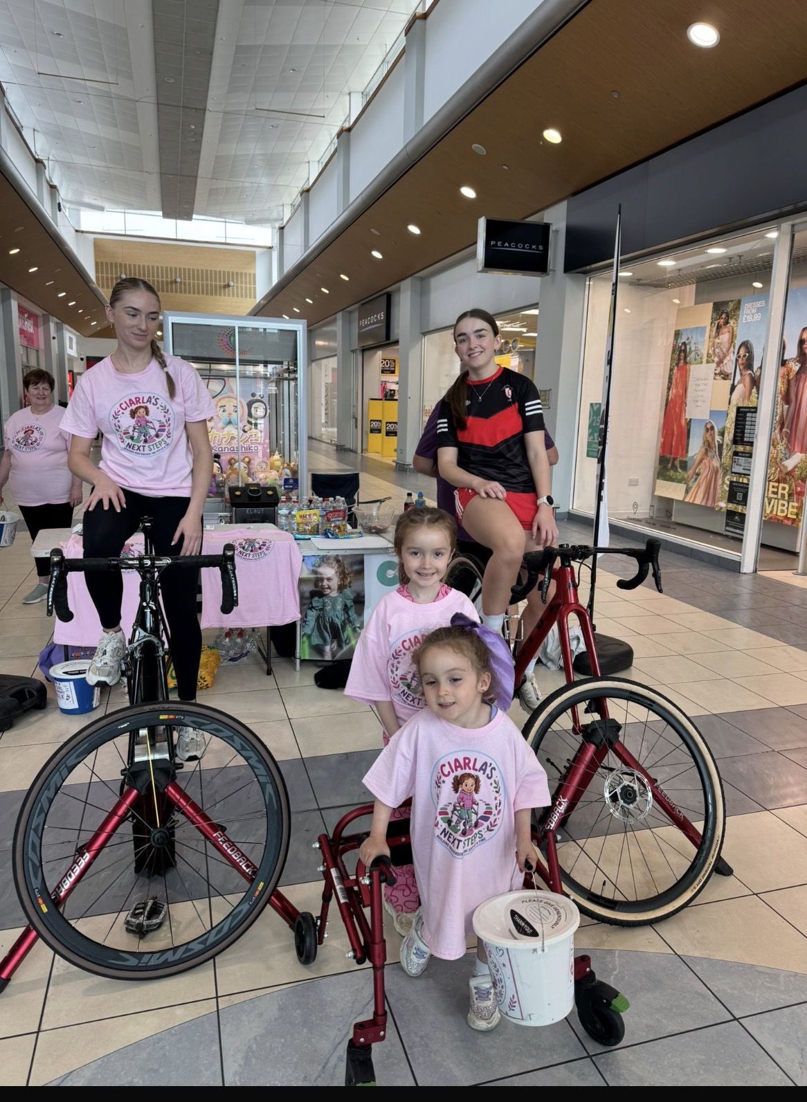 Ciarla is front and centre of the fundraiser Spinathon in the Park Centre