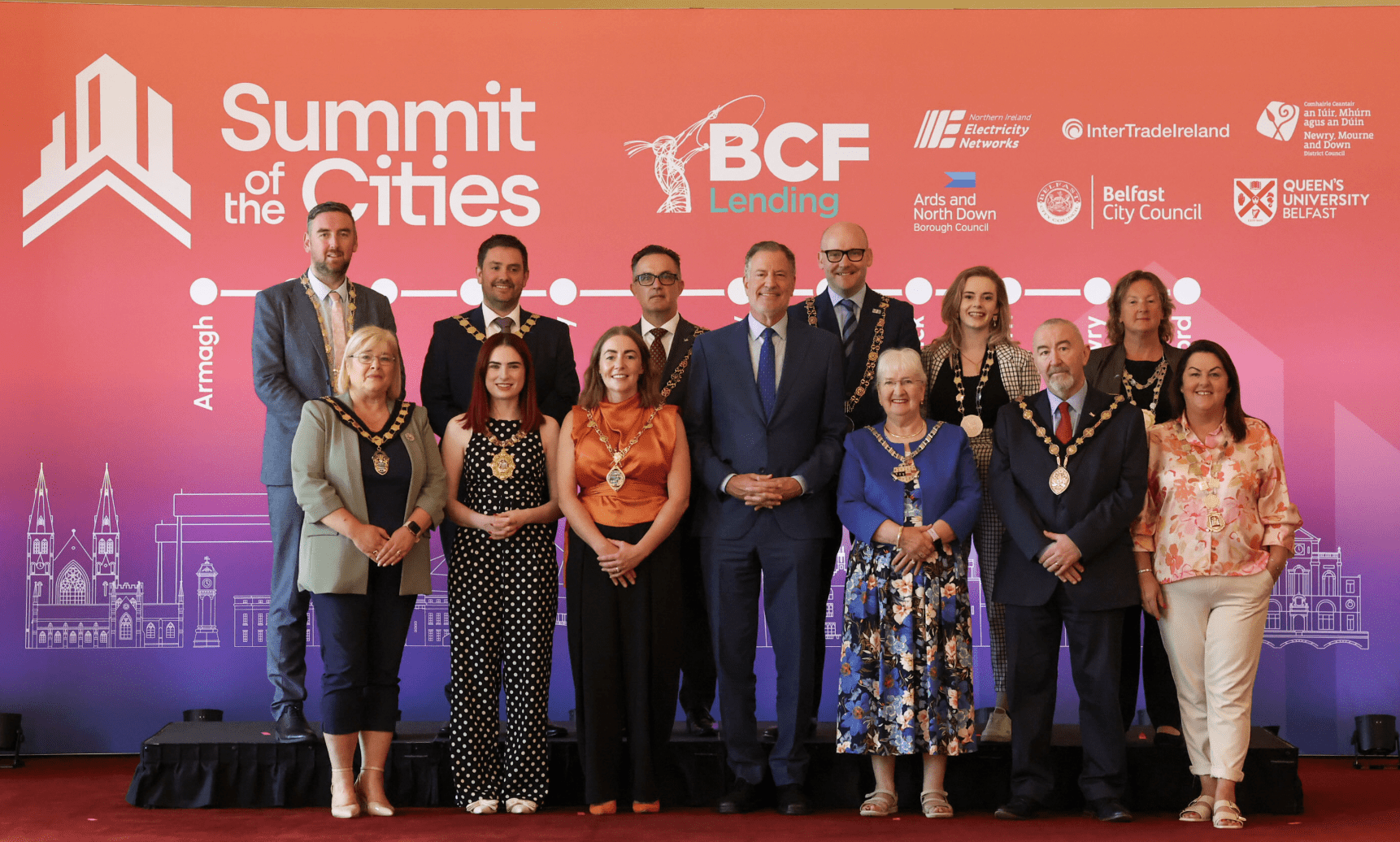 Lord Mayors, Mayors and Chairs together in Belfast
