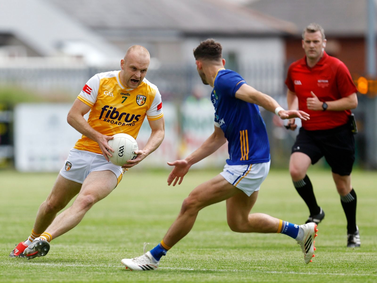 Marc Jordan was a strong presence for Antrim in the backline