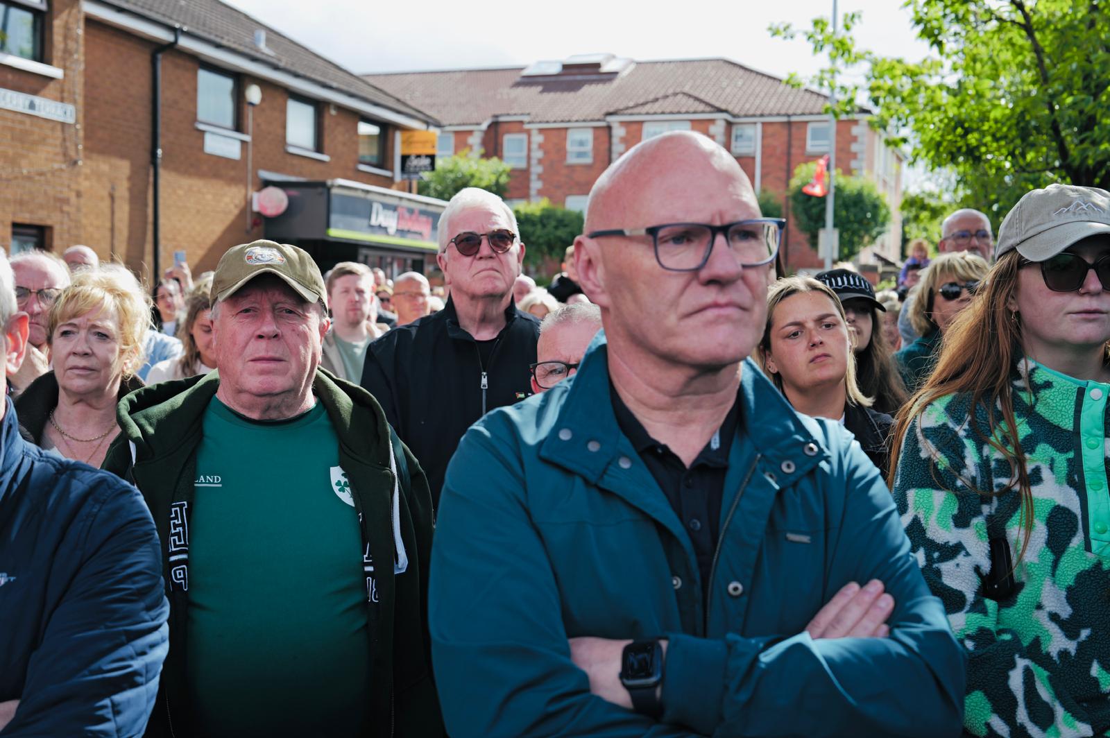 West Belfast MP Paul Maskey was among those present this afternoon