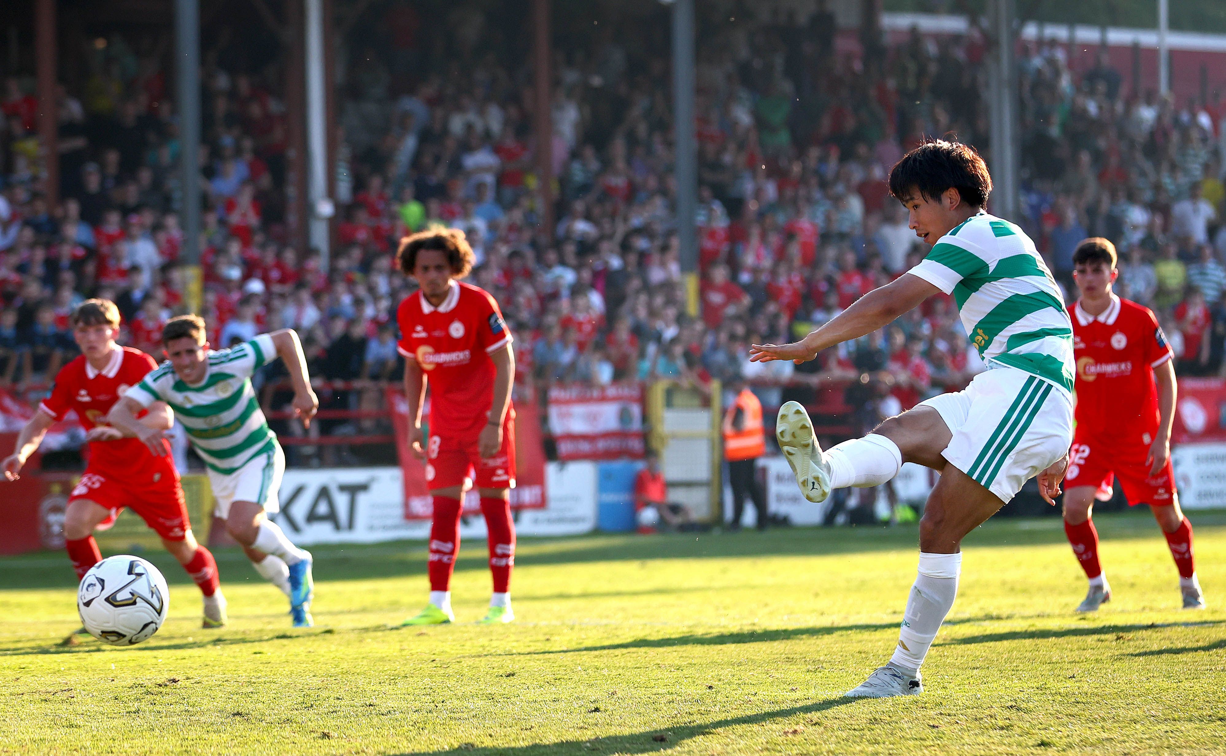 Shin Yamada struck a late equaliser from the spot for the Hoops
