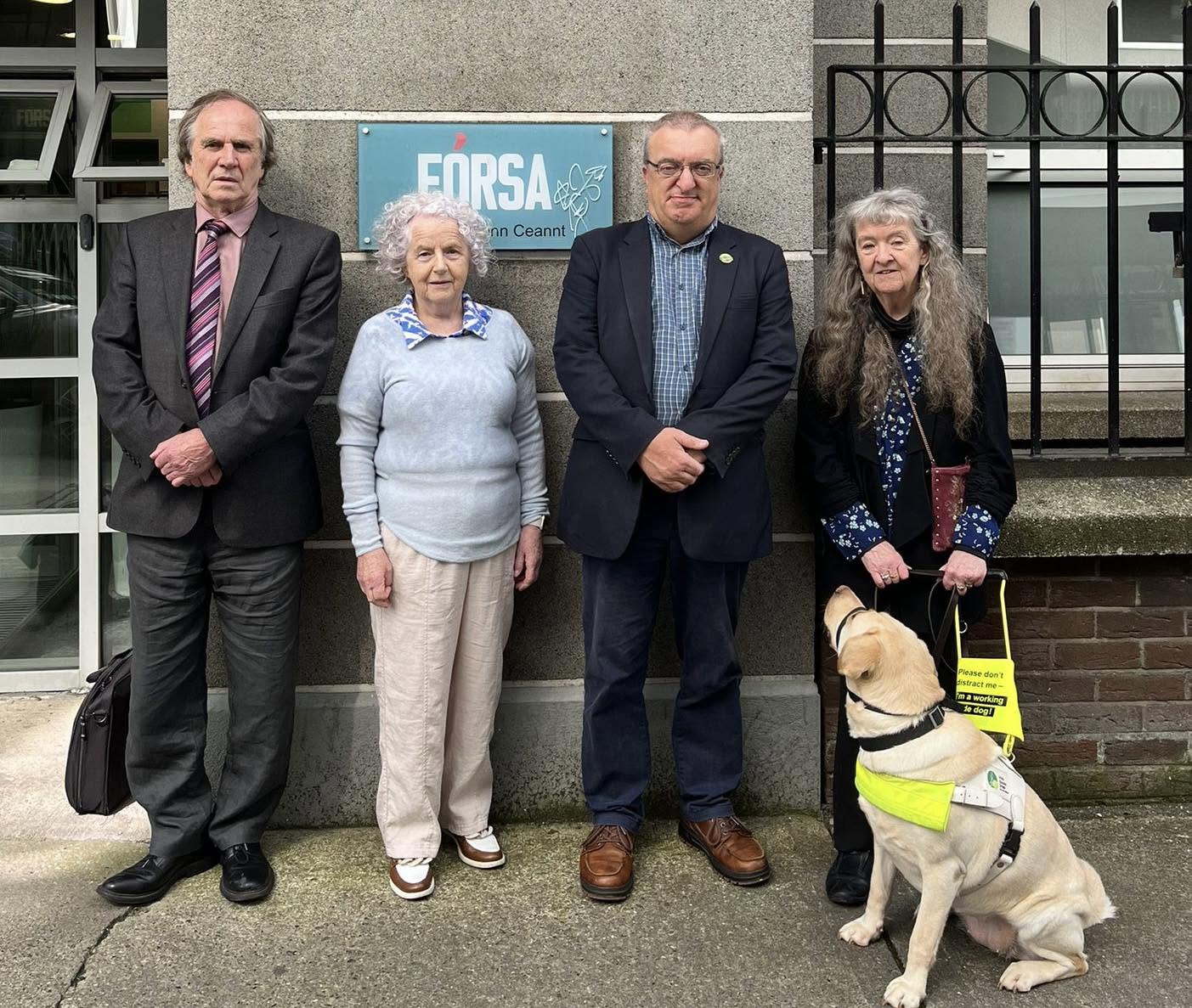 DELEGATION: James Connolly Heron, Christina McLoughlin, Mícheál MacDonncha and Honor Ó Brolcháin before their meeting with ICTU