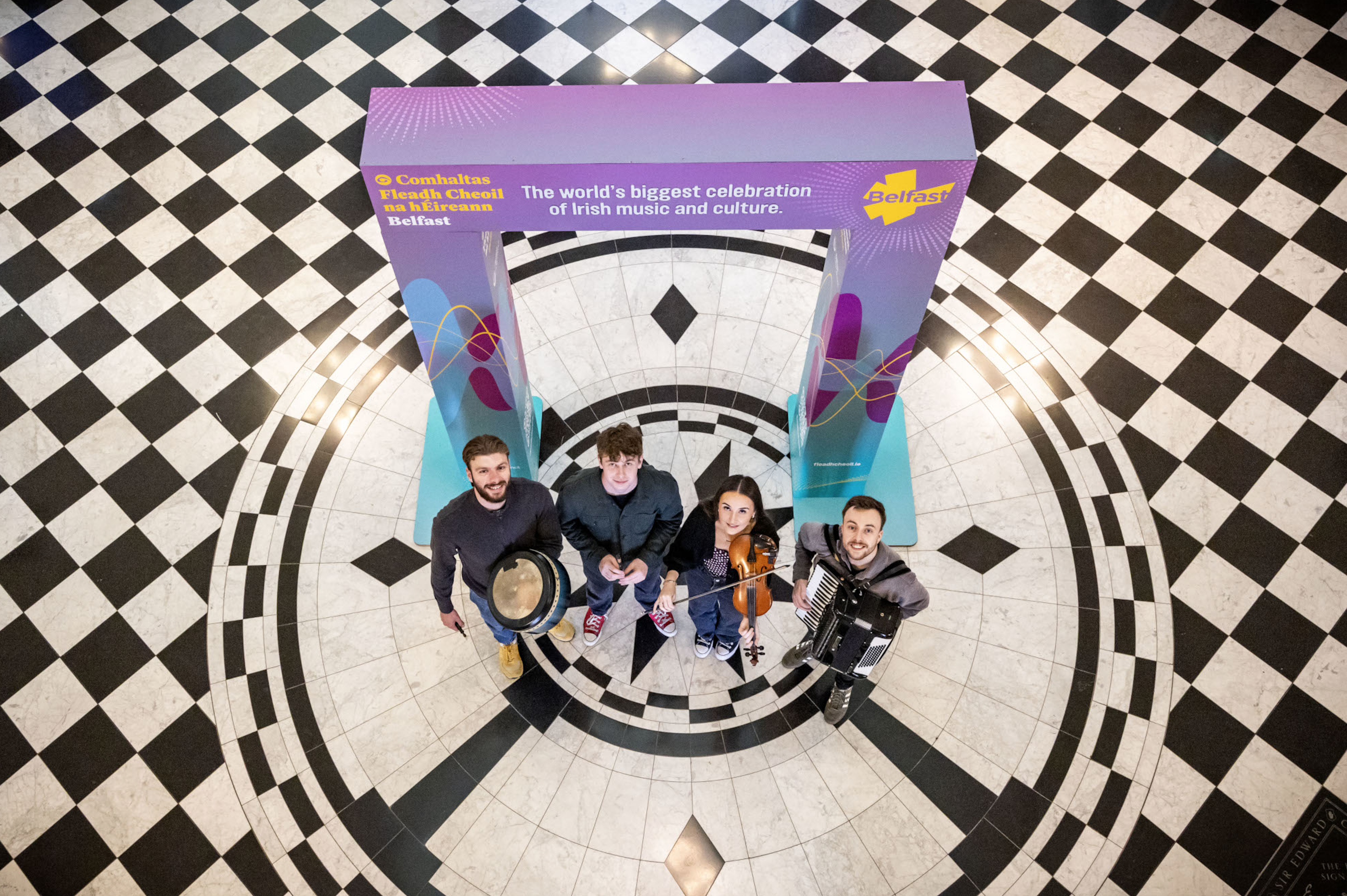  Traditional musicians warm up at City Hall before Sunday