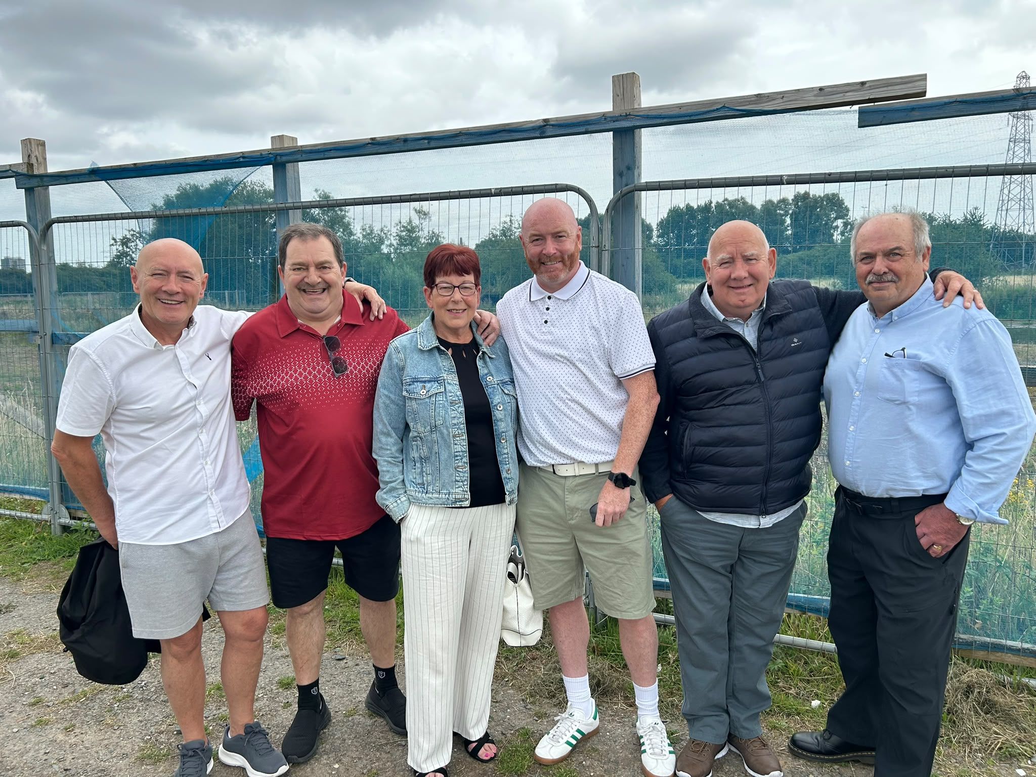 From left to right, Con's nephews Davy and Martin Neeson, Ann Neeson, Paul Neeson, Billy Neeson and Peter Woods