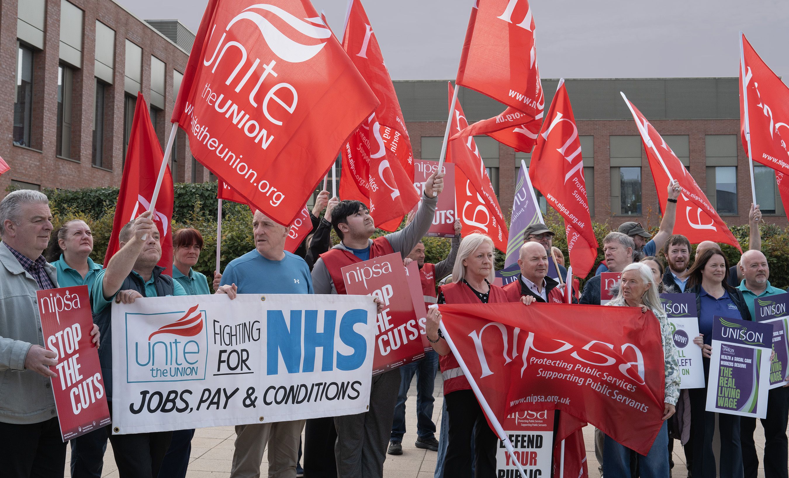 Thursday's protest at the Royal Victoria Hospital
