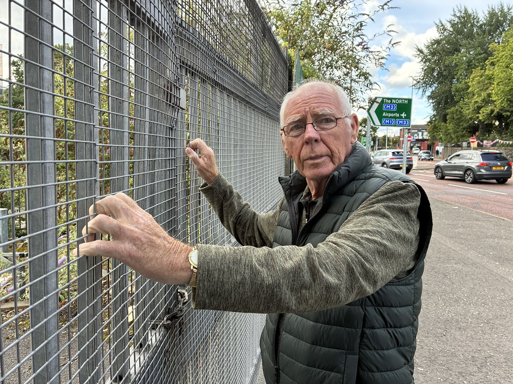 Frank Dempsey, from Carrick Hill Residents Association at the site