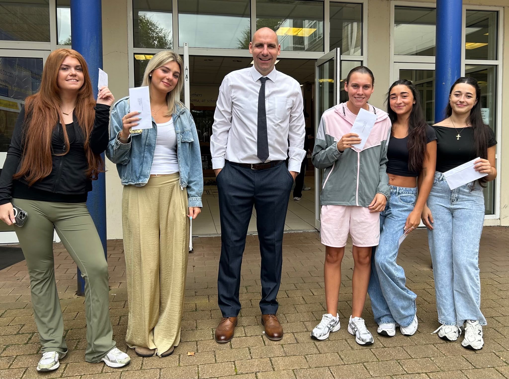 Edmund Rice College pupils with Principal Paul Berne