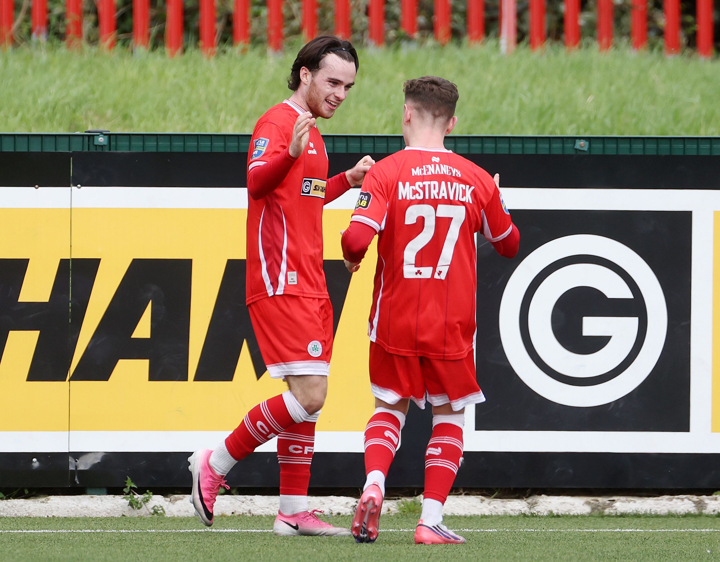 Cliftonville’s Ben Quinn celebrates after scoring his sides second goal of the match
