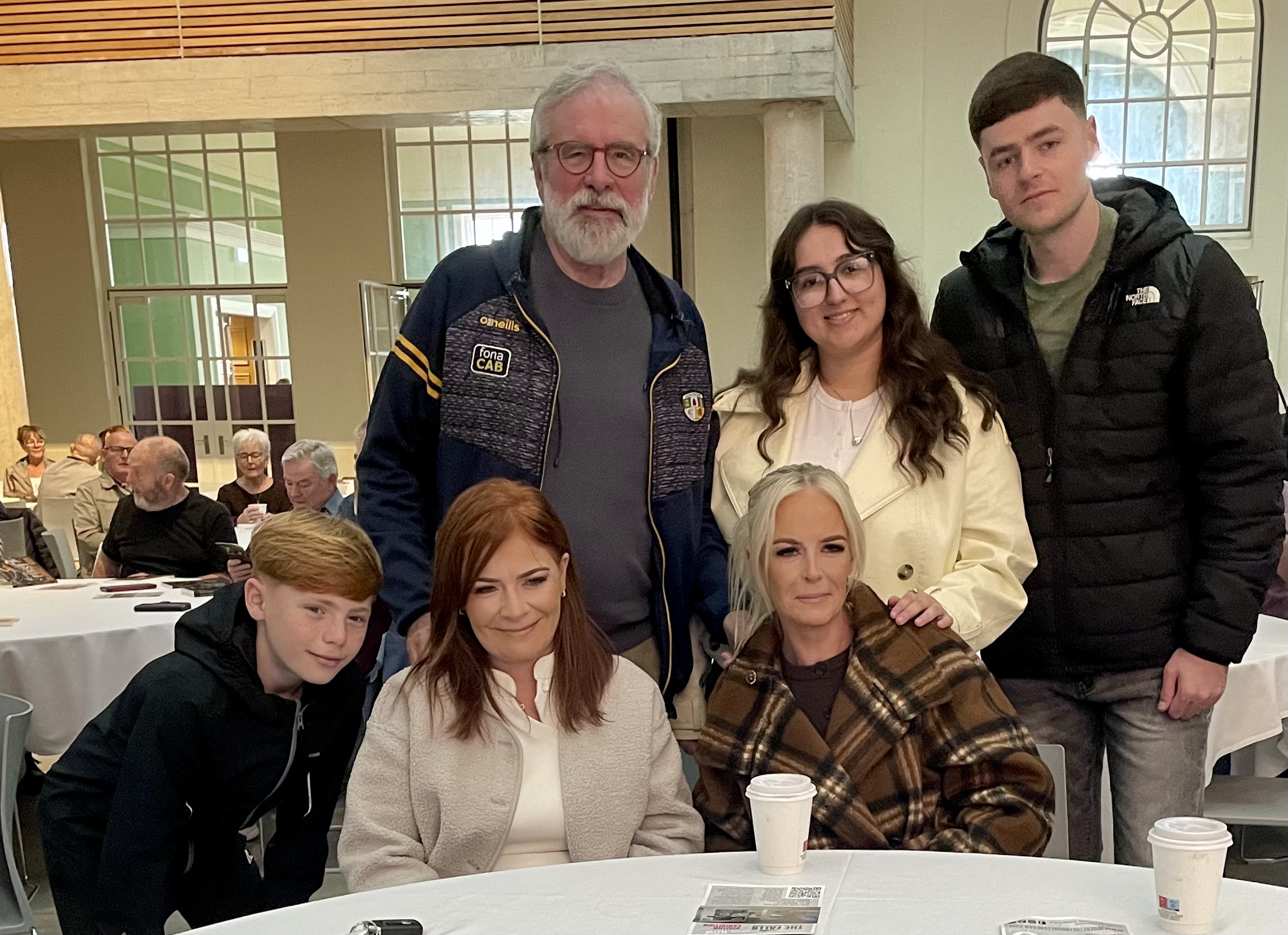 HONOURED: With Kieran's grandson Michael John; daughter Rae; daughter Eileen; Aleyna, Michael's girlfriend; and Michael