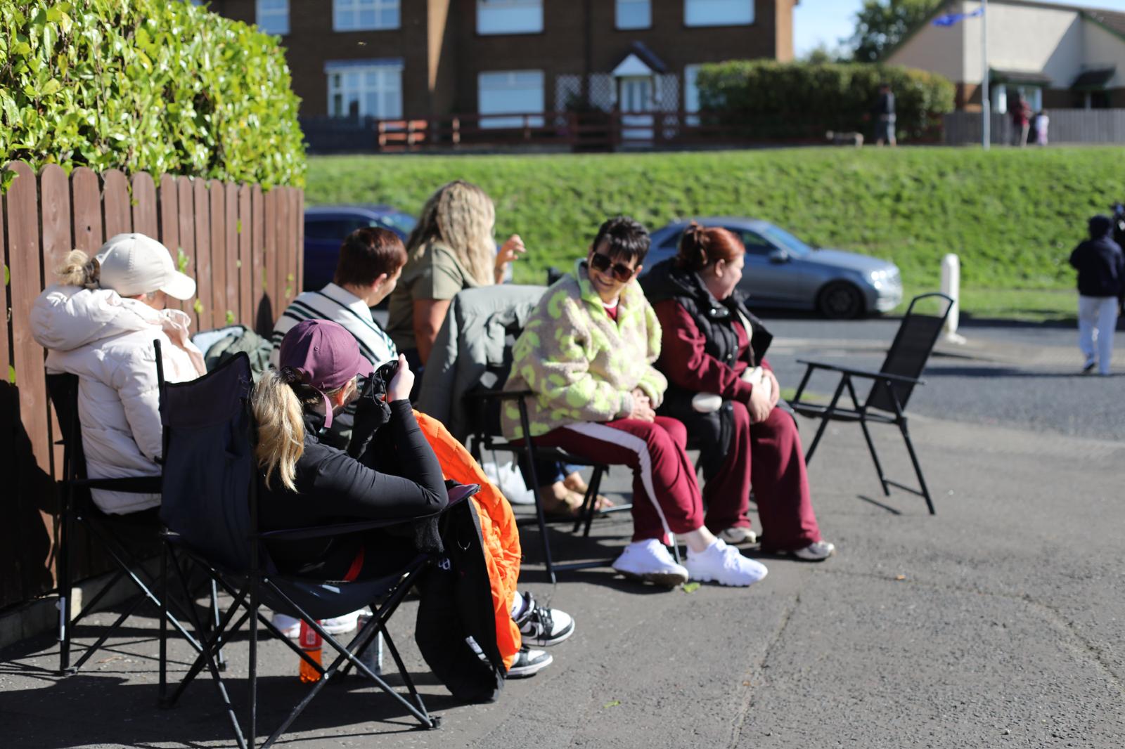 Residents sitting out in the autumn sun today