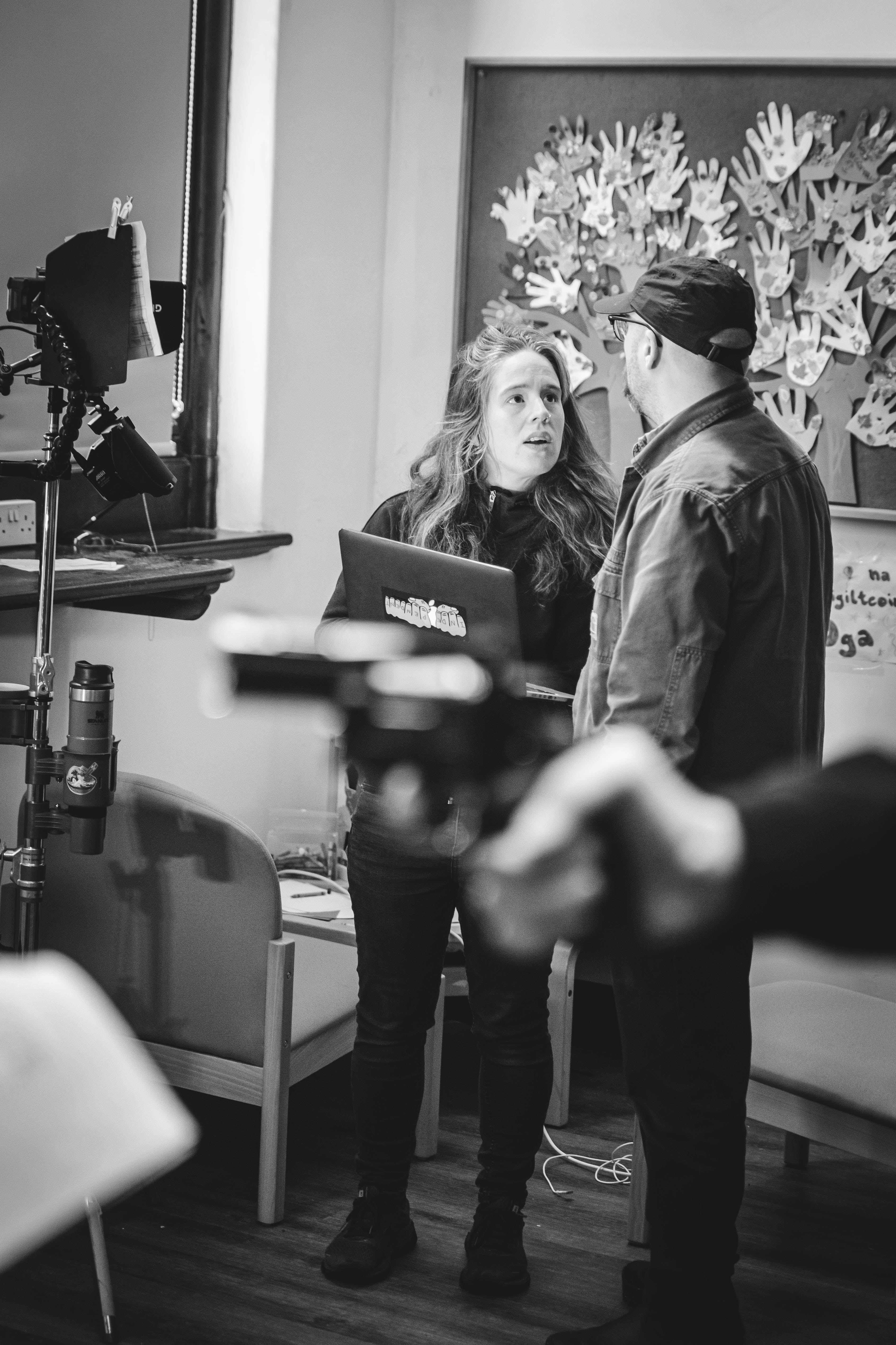 WRITERS: Sarah Gordon and Damian McCann on set