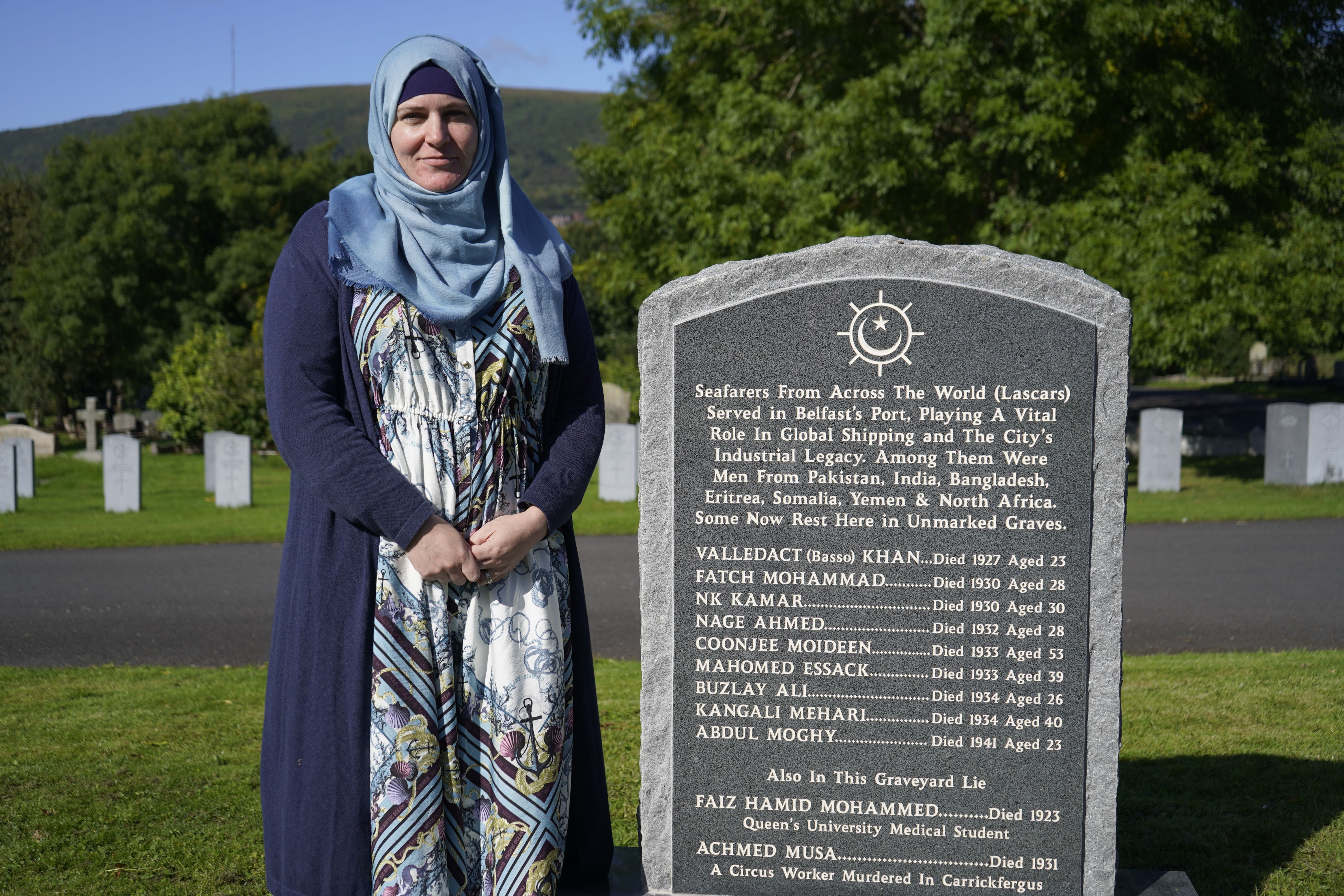 Dr Naomi Green at the monument